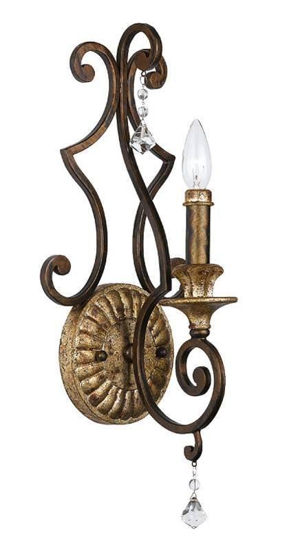 Marquette 1 Light Indoor Candle Wall Light Antique Bronze E14