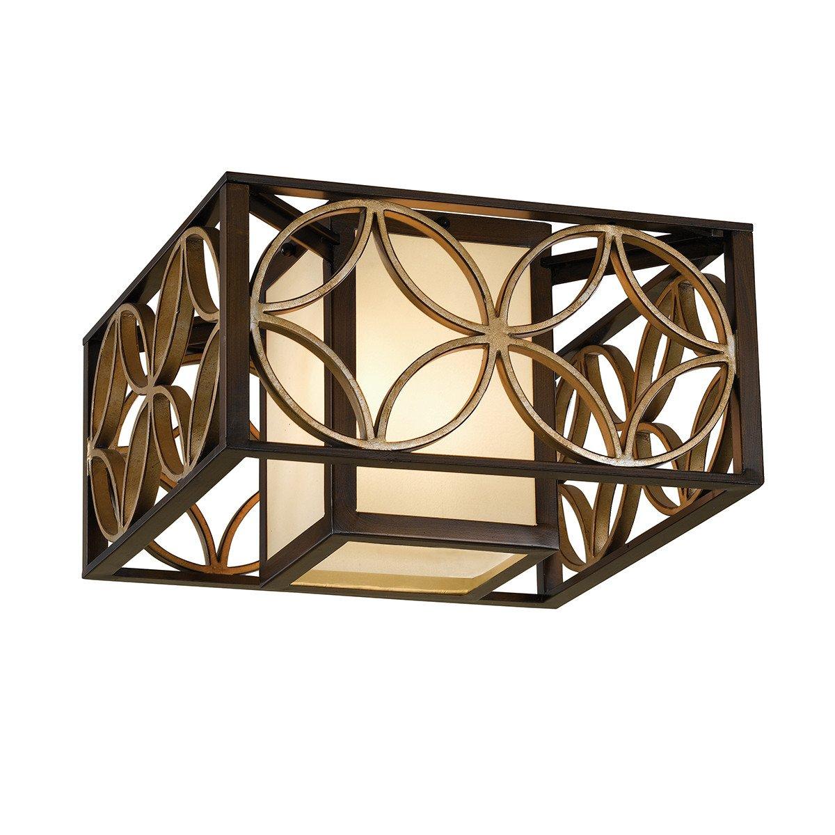 Feiss Remy Flush Mount Light in Bronze and Gold