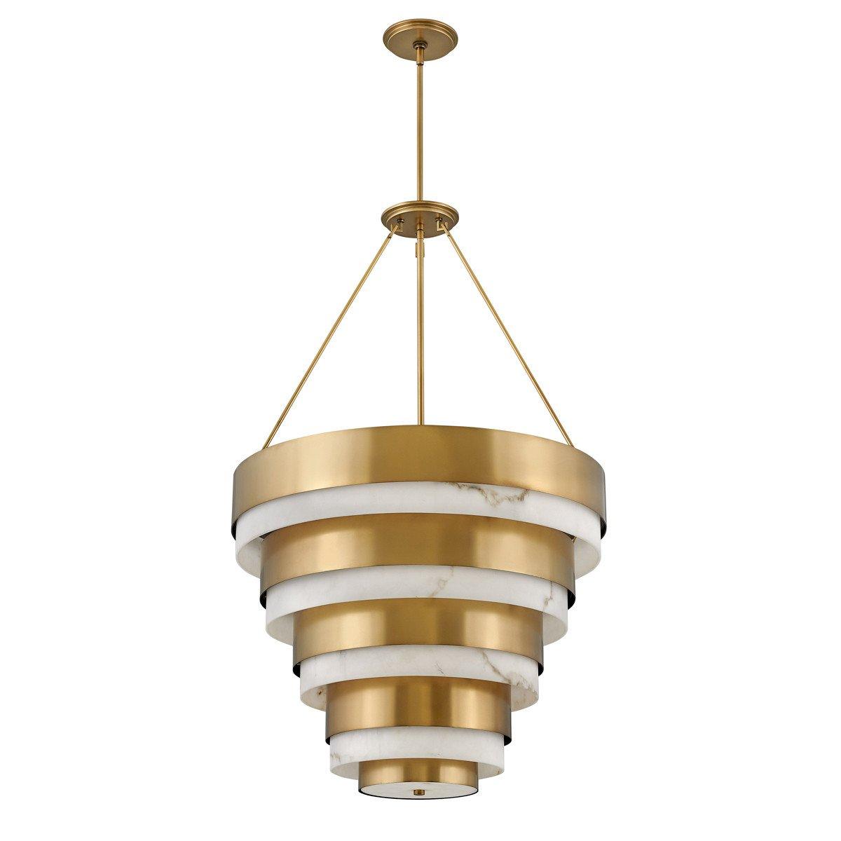 Hinkley Echelon Cylindrical Pendant Ceiling Light Heritage Brass