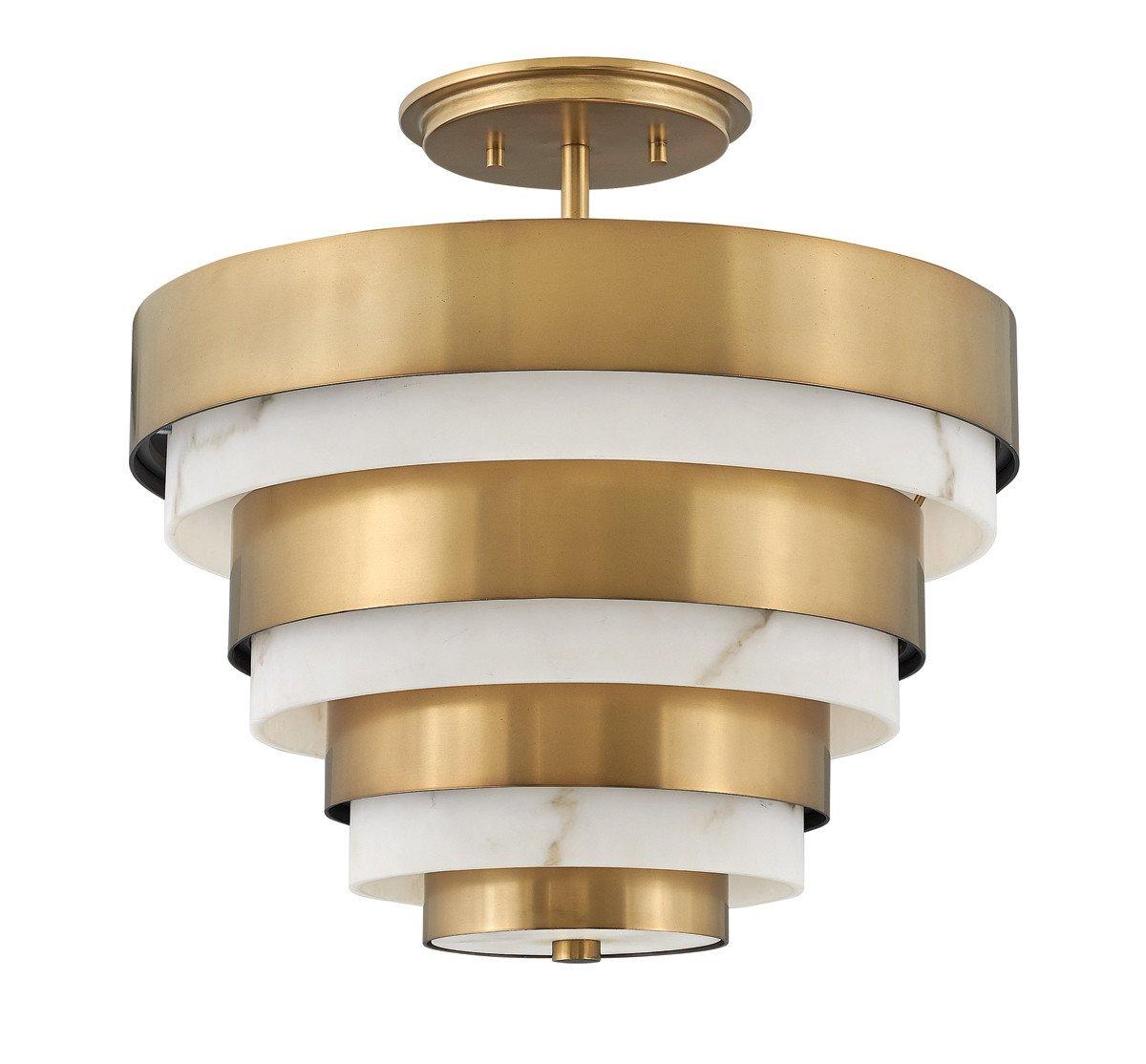 Hinkley Echelon Cylindrical Ceiling Light Heritage Brass