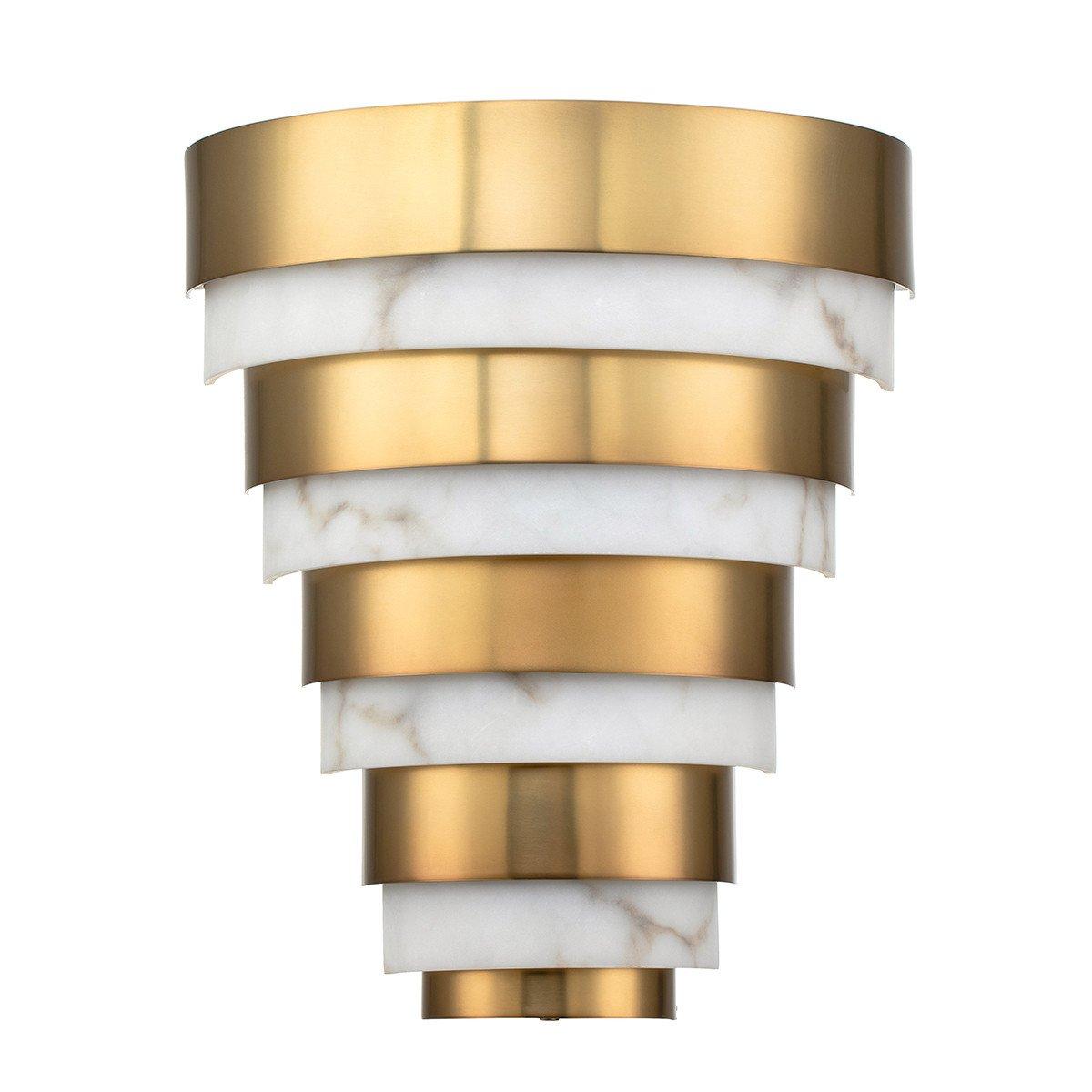 Hinkley Echelon Integrated LED Flush Wall Lamp Heritage Brass 3000K