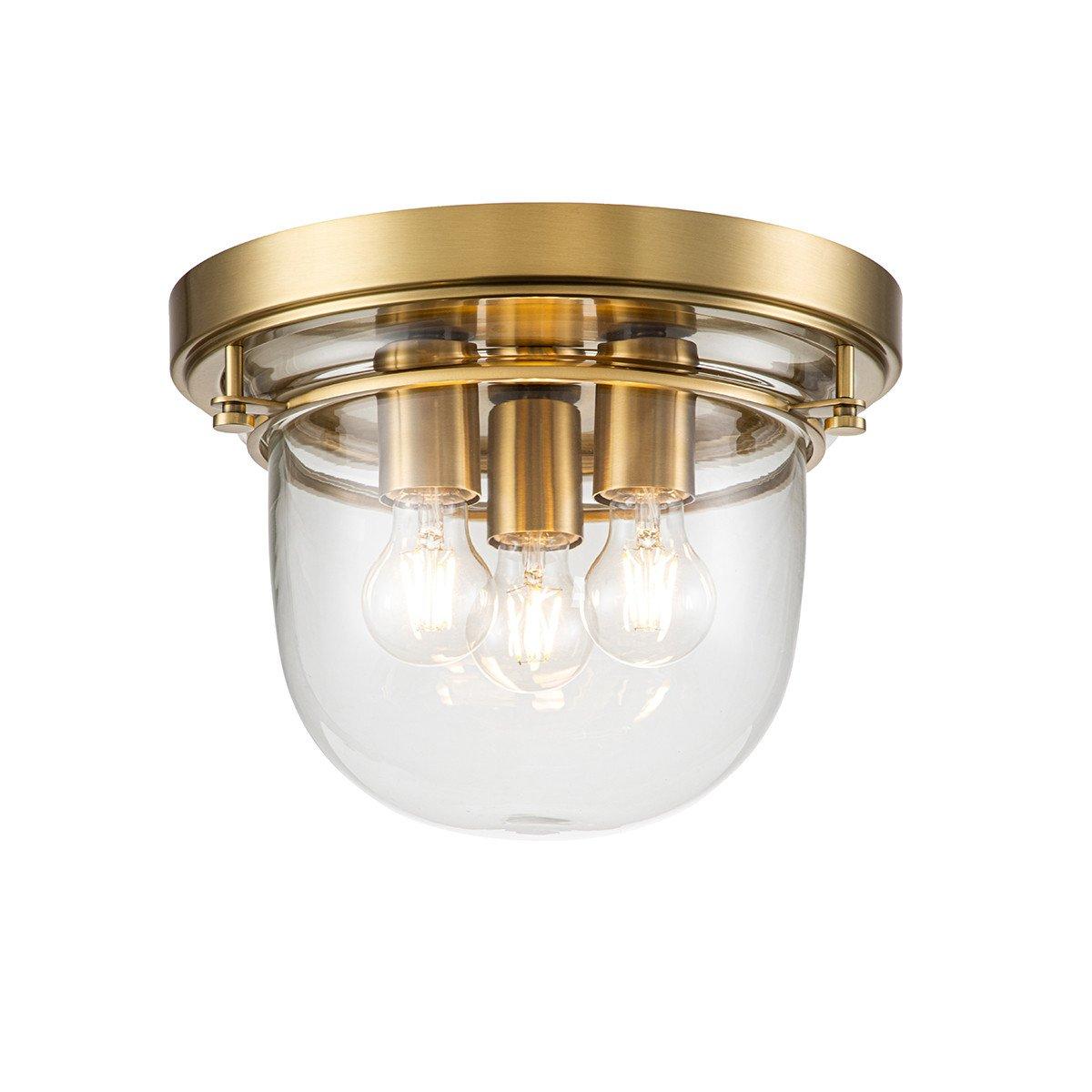Quoizel Whistling Bowl Semi Flush Ceiling Light Brushed Brass IP44