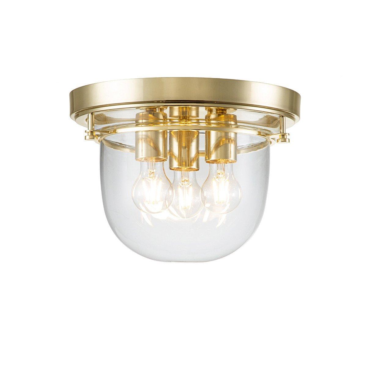 Quoizel Whistling Bowl Semi Flush Ceiling Light Polished Brass IP44