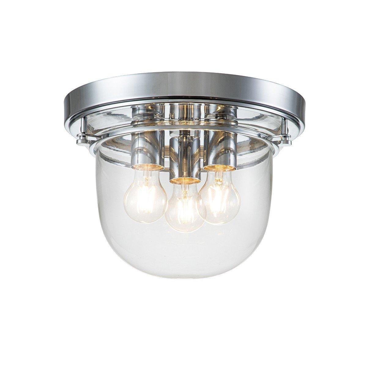 Quoizel Whistling Bowl Semi Flush Ceiling Light Polished Chrome IP44