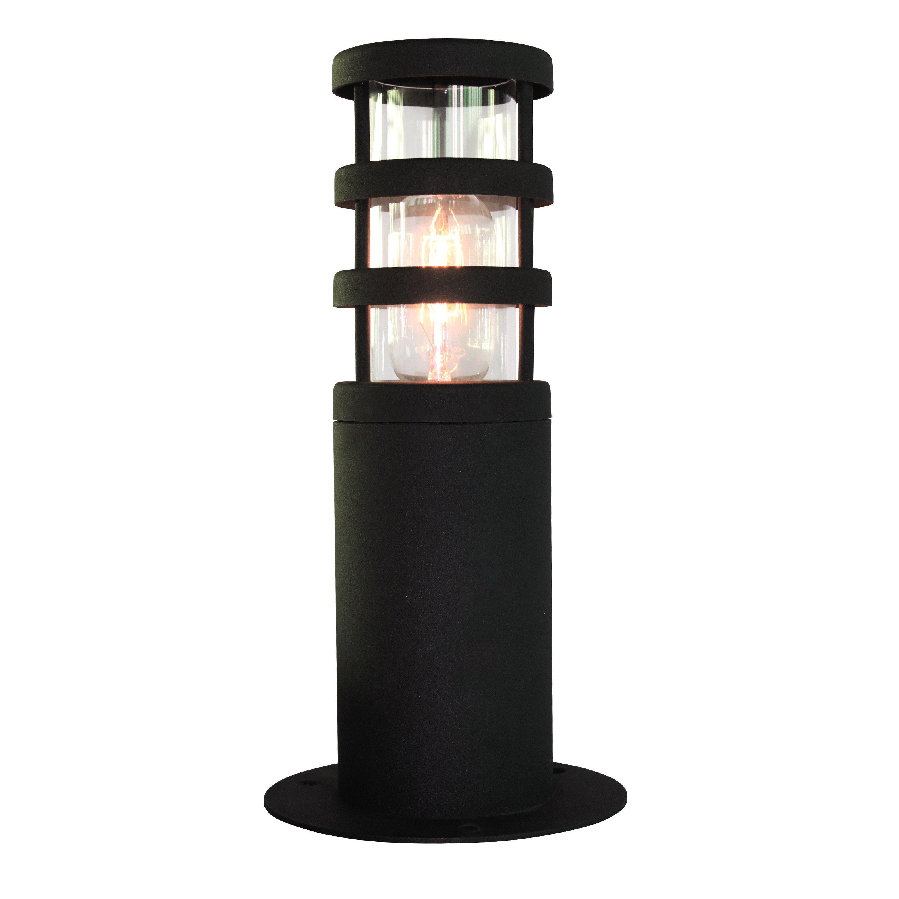 Hornbaek 1 Light Outdoor Pedestal Lantern Black 304 Ss IP44 E27