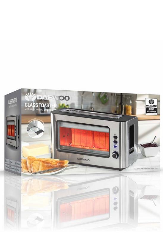 Daewoo 2 Slice Glass Front Ultra Wide Toaster SDA1060GE 6