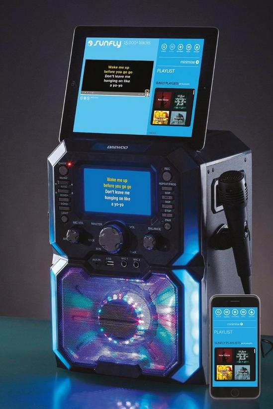Daewoo Daewoo Bluetooth Portable Karaoke Machine 5in Screen and 2 Microphones 2