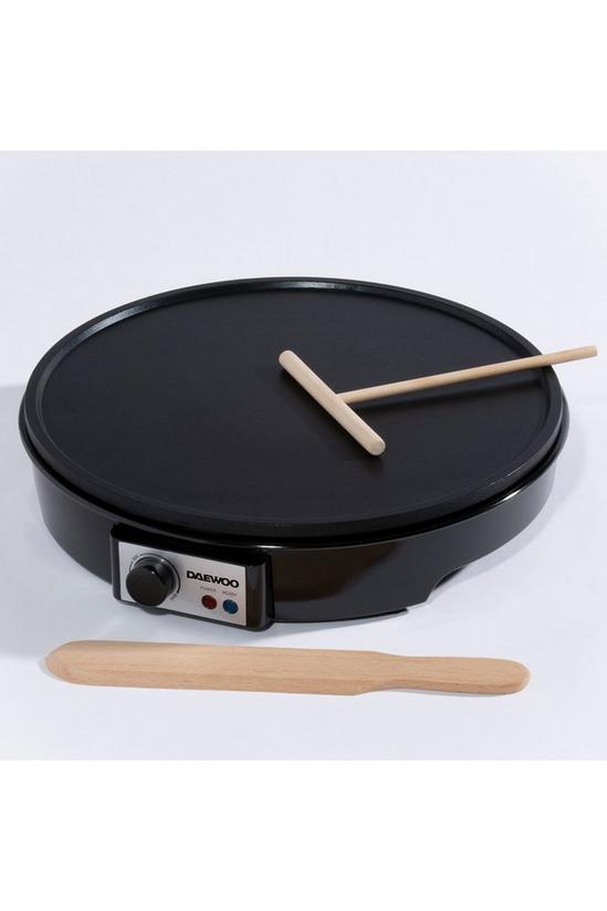 Daewoo Crepe Maker 1000W Electric Pancake Hot Plate Non Stick Black 3