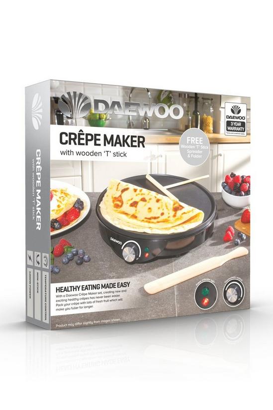 Daewoo Crepe Maker 1000W Electric Pancake Hot Plate Non Stick Black 6