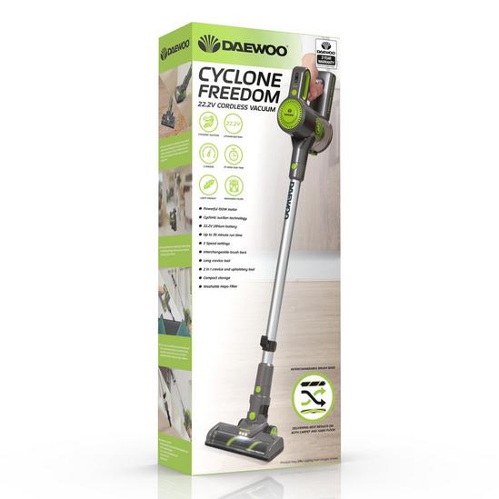 Daewoo Cordless Stick Cyclone Vacuum Handheld Rechargeable Bagless Silver Green 6