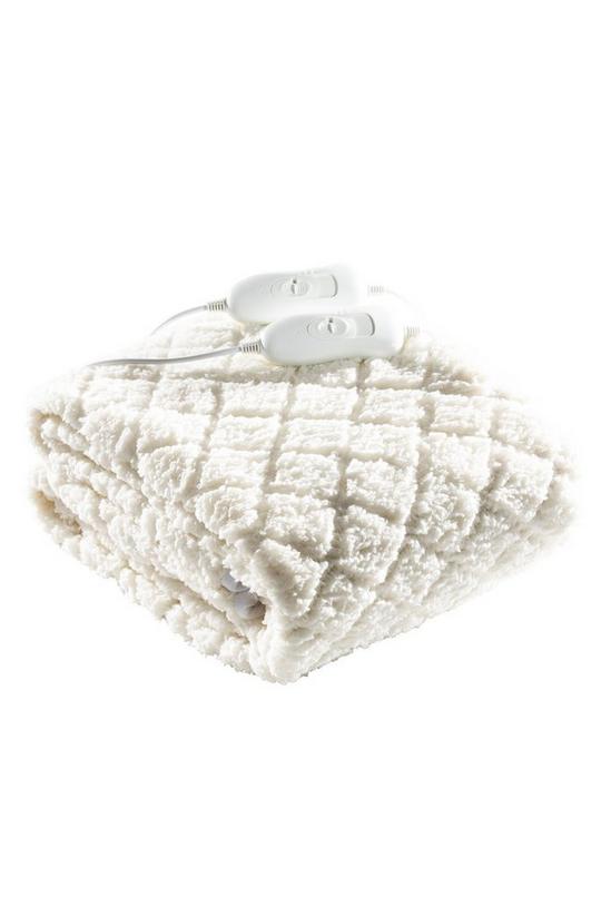 Daewoo Double Bed Heated Electric Blanket Fitted Fleece 153cm x 137cm White HEA1835GE 1