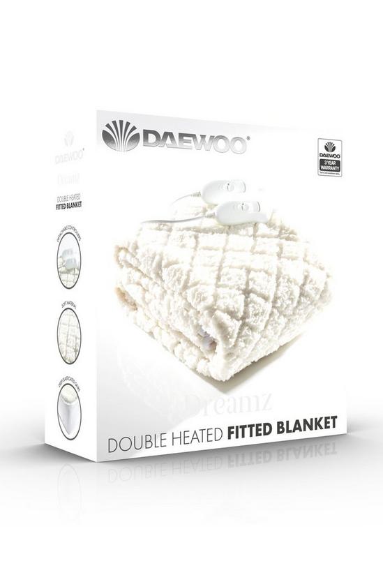 Daewoo Double Bed Heated Electric Blanket Fitted Fleece 153cm x 137cm White HEA1835GE 5