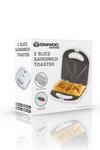 Daewoo Essentials 2 Portion Sandwich Toaster Non Stick White SDA2456PL thumbnail 4