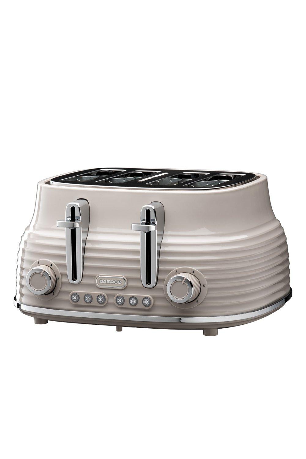 Sienna 4 Slice Kettle High Lift 6 Browning Settings Taupe SDA2485GE