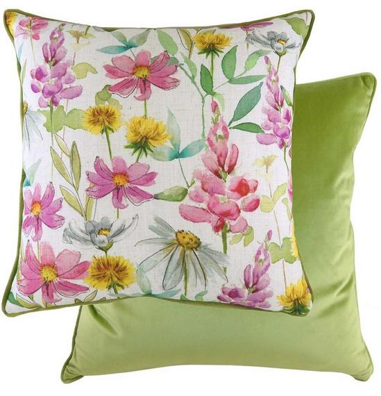 Evans Lichfield Wild Flowers Hand-Painted Floral Cushion 1