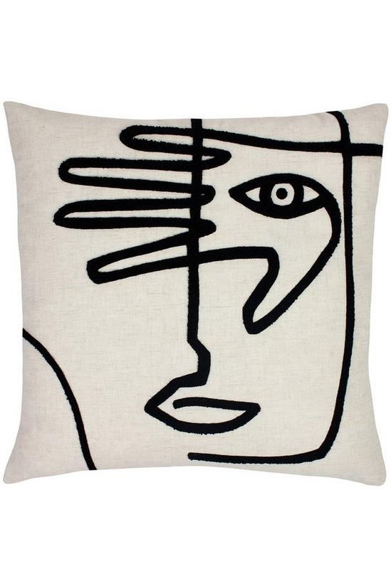 Furn Mono Face Abstract Tufted Linen Cushion 1