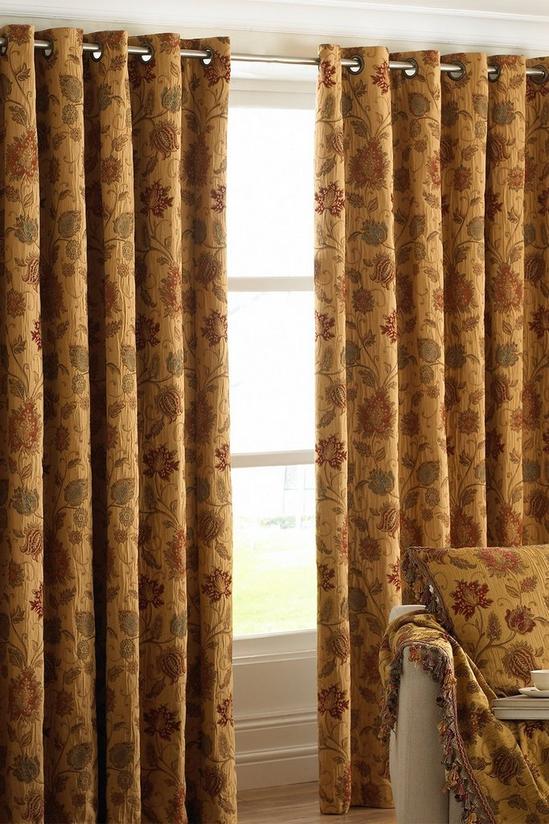 Paoletti Zurich Floral Jacquard Eyelet Curtains 1