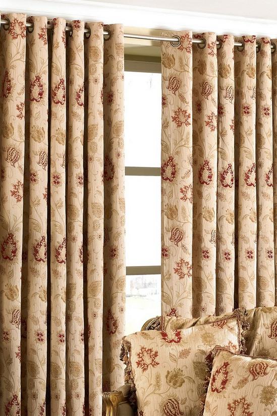 Paoletti Zurich Floral Jacquard Eyelet Curtains 1