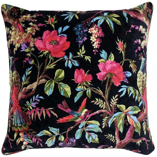 Paoletti Paradise Nature Print Velvet Cushion 1