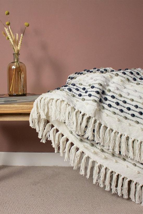 Furn Dhadit Woven Tufted Striped Throw 3