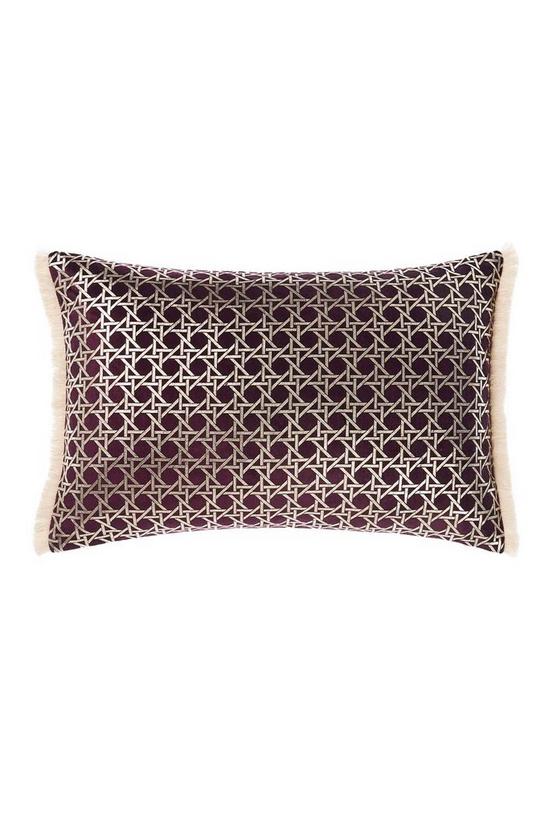 Linen House Taira Geometric Fringed Cushion 1