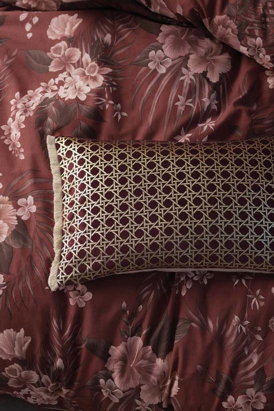 Linen House Taira Geometric Fringed Cushion 2