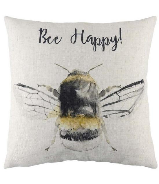 Evans Lichfield Bee Happy Hand-Painted Bee Cushion 1