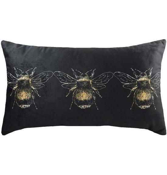 Evans Lichfield 'Gold Bee' Rectangular Velvet Cushion 1