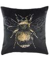 Evans Lichfield Gold Bee Velvet Cushion thumbnail 1