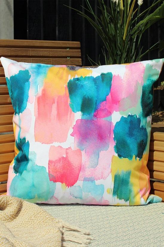 Evans Lichfield Watercolours Abstract Water & UV Resistant Outdoor Cushion 4