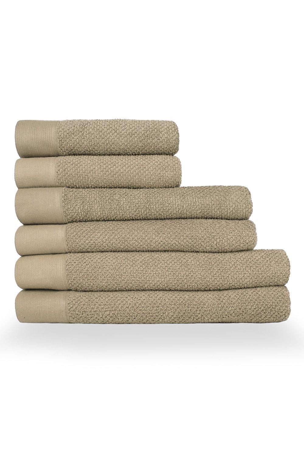 Textured Weave Oxford Panel Cotton 6-Piece Hand/Bath/Sheet Towel Bale