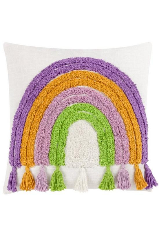 Heya Home Rainbow Tassels Tufted Cotton Polyester Filled Cushion 1