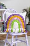 Heya Home Rainbow Tassels Tufted Cotton Polyester Filled Cushion thumbnail 5