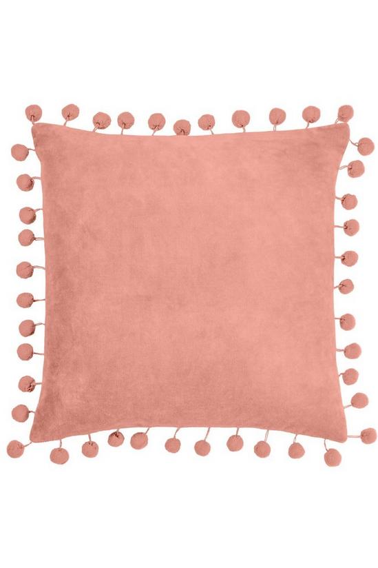 Furn Dora Square Velvet Pom Pom Polyester Filled Cushion 1