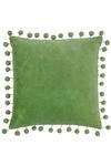 Furn Dora Square Velvet Pom Pom Polyester Filled Cushion thumbnail 1