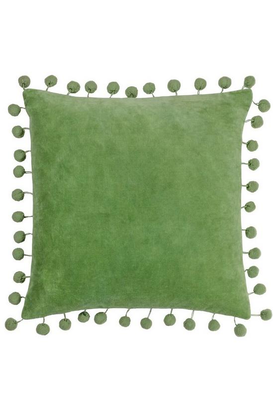 Furn Dora Square Velvet Pom Pom Polyester Filled Cushion 1