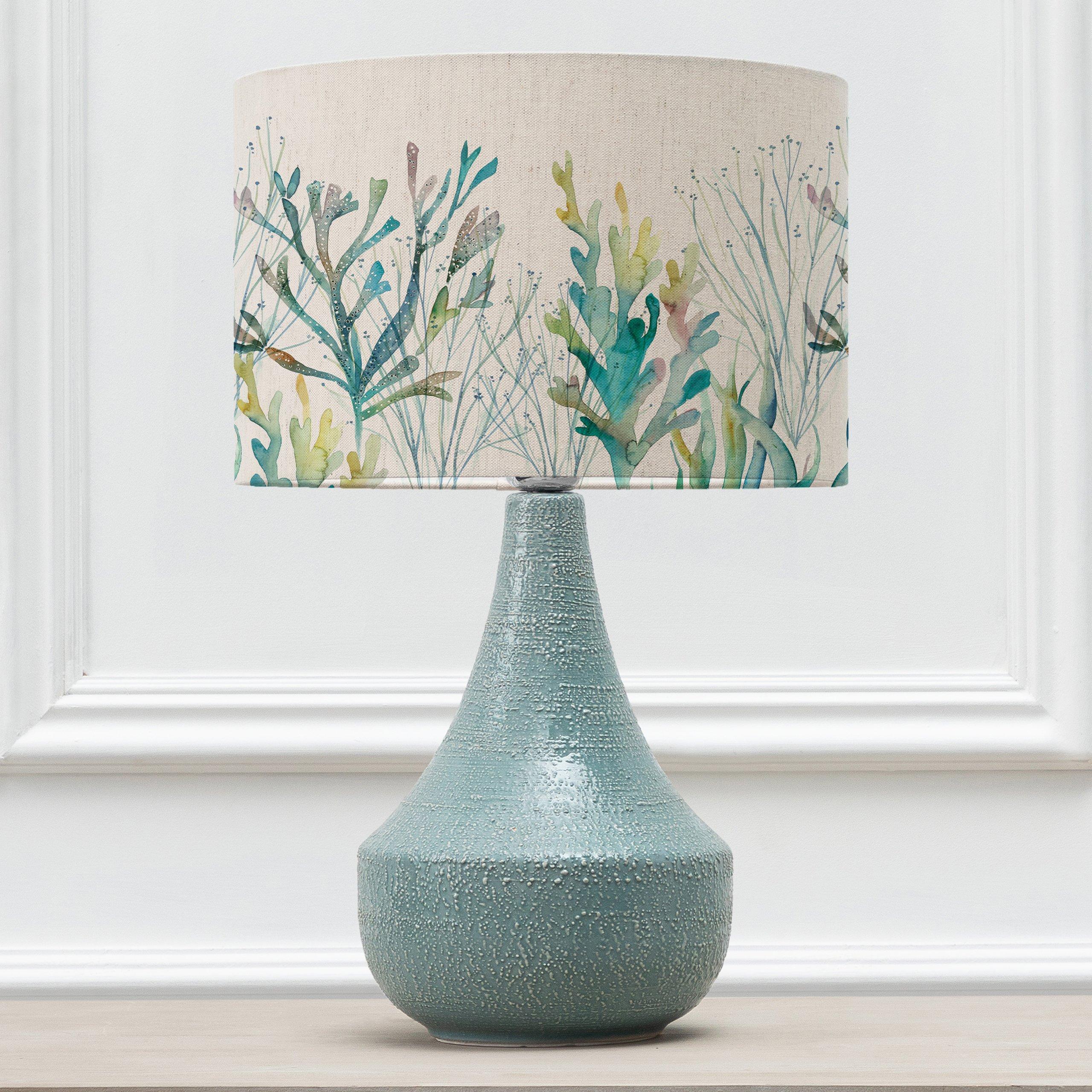 Agri Table Lamp With Coral Eva Lampshade