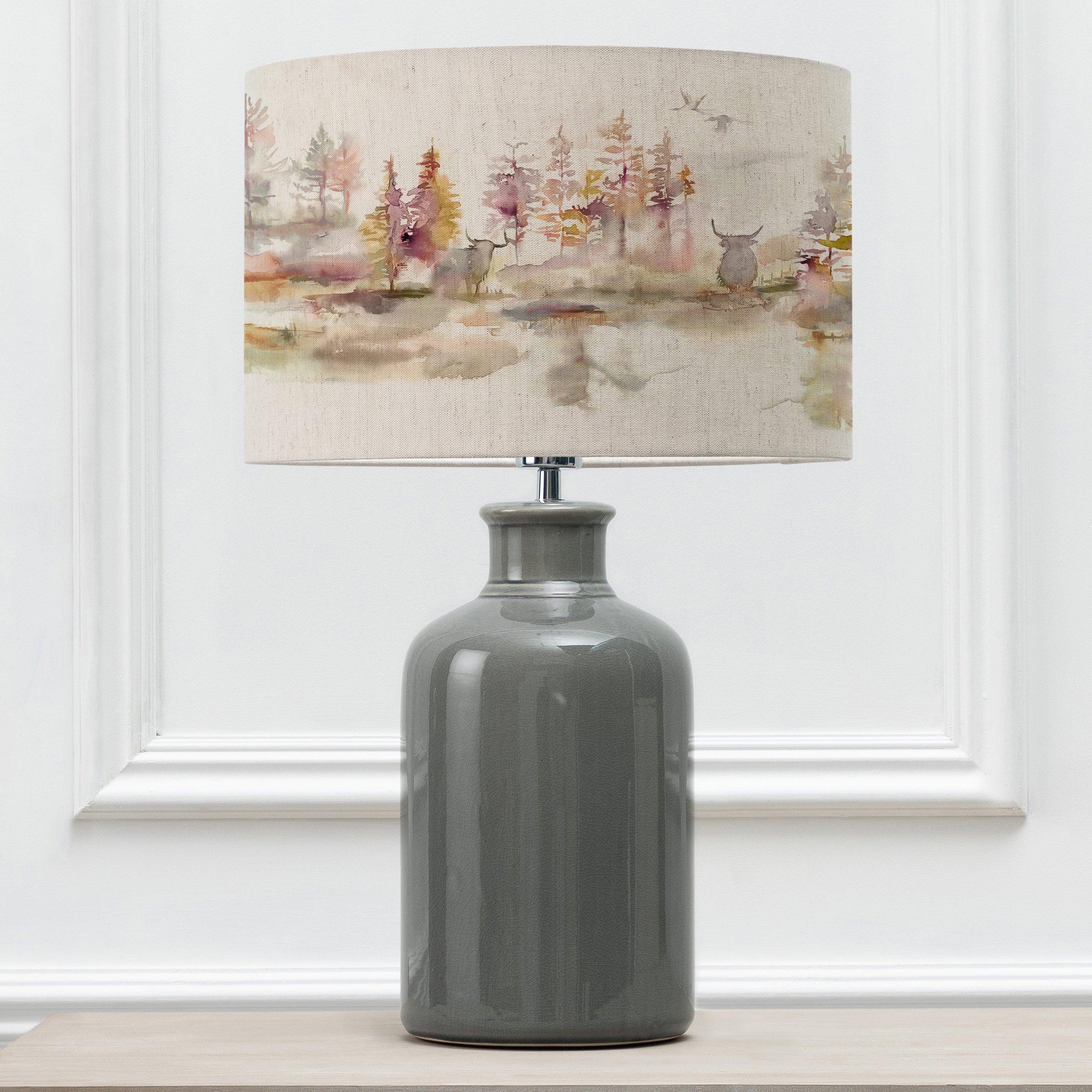 Elspeth Table Lamp With Caledonian Forest Eva Lampshade