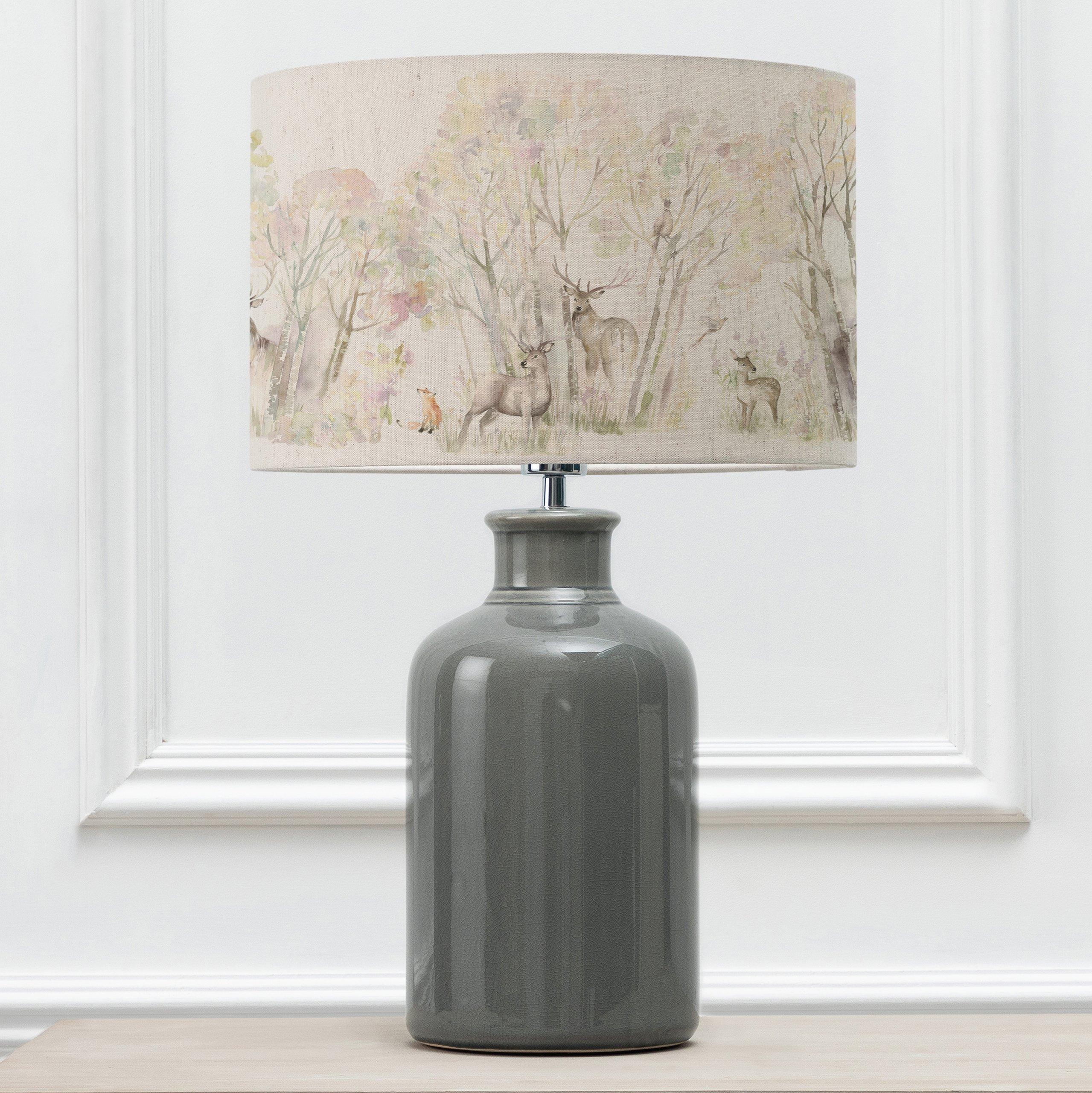 Elspeth Table Lamp With Enchanted Forest Eva Lampshade