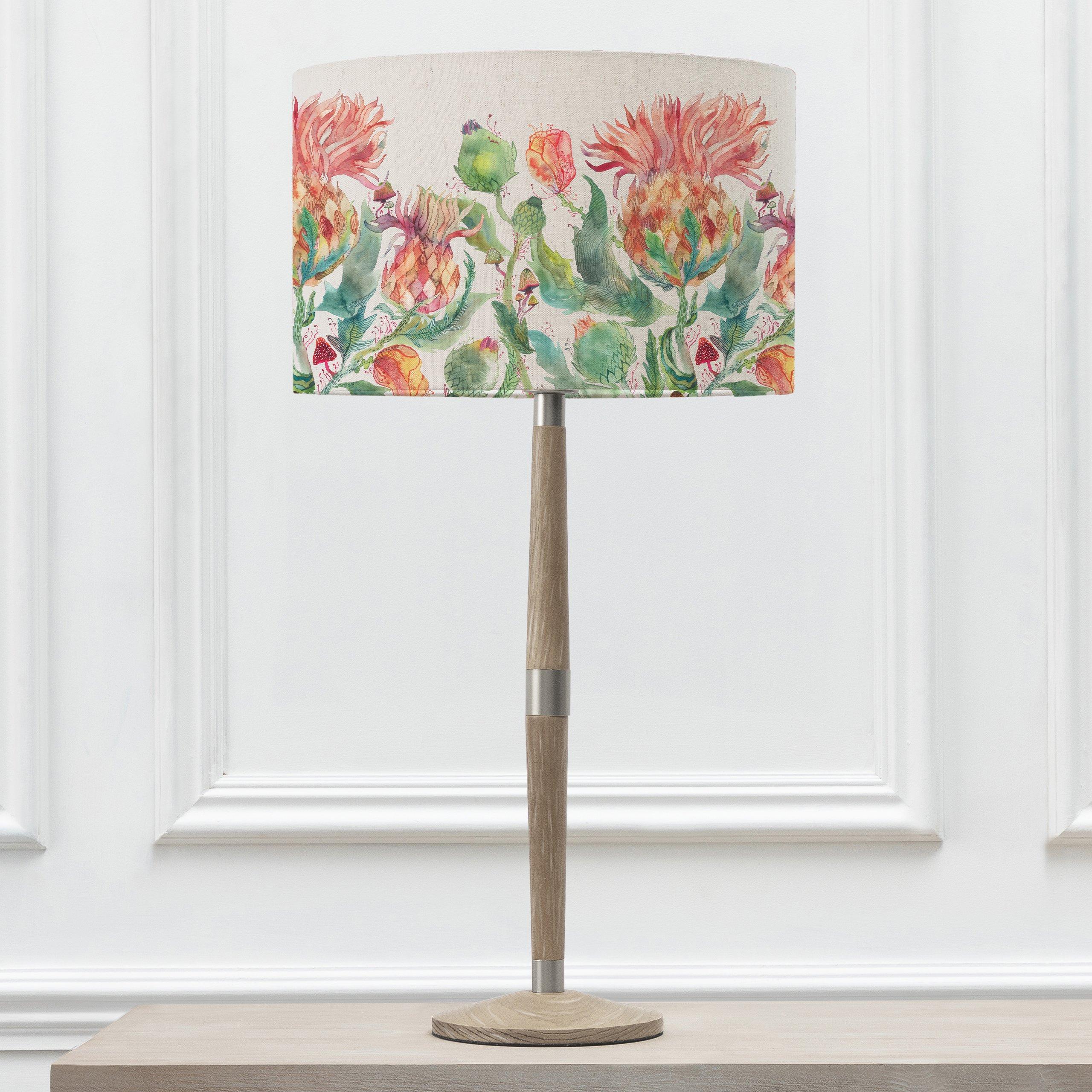 Solensis Tall Table Lamp With Enchanting Thistle Eva Lampshade