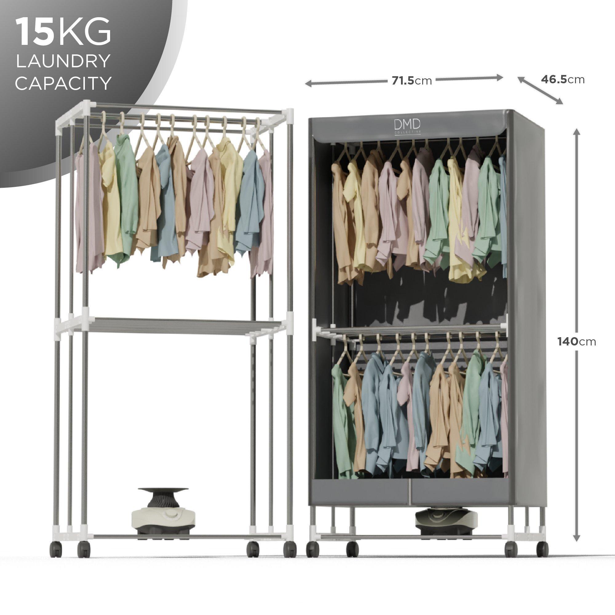 Hang'n'Dry Electric Clothes Airer Dryer 2 Tier Clothes Wardrobe DMDED1