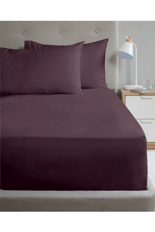 Product Percale Extra Deep 16" Fitted Sheet Aubergine
