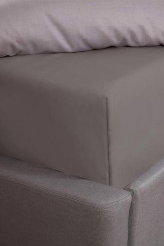 Product Polycotton 30 Deep Elasticated Fitted Bed Sheet Dark Grey
