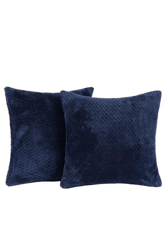 Brentfords 2 Pack of Waffle Fleece Square Cushion Covers 5