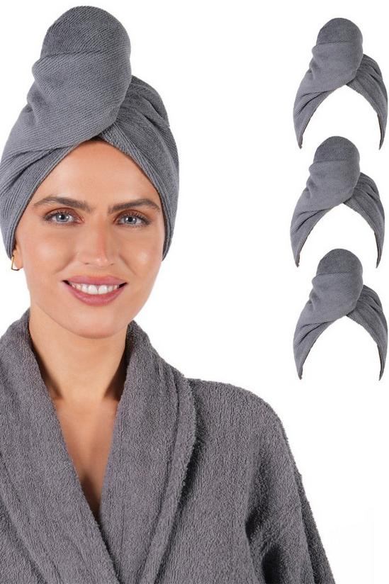 Brentfords 3 Pack Microfibre Hair Wrap Towel 1
