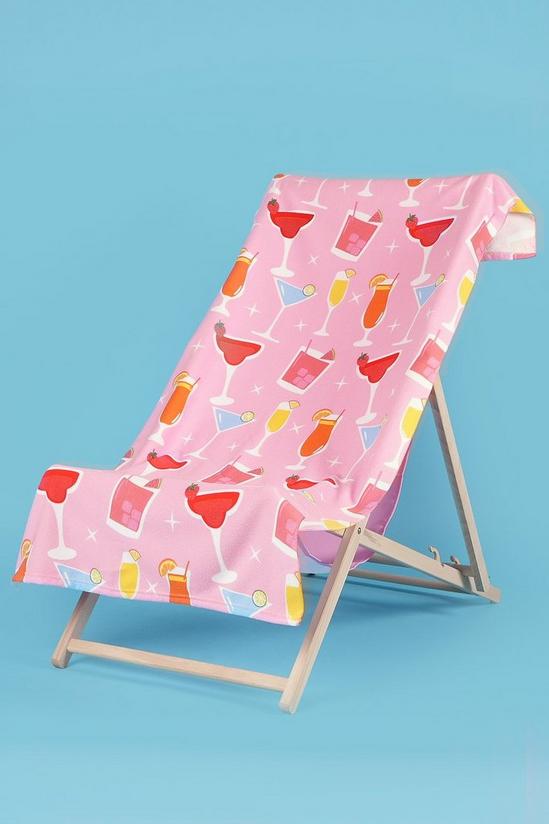 Dreamscene Cocktail Beach Quick Dry Microfiber Pink Absorbent Bath Towel 1