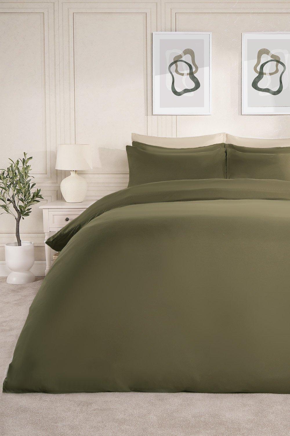 Plain Dyed Duvet Cover With Pillowcase Bedding Set