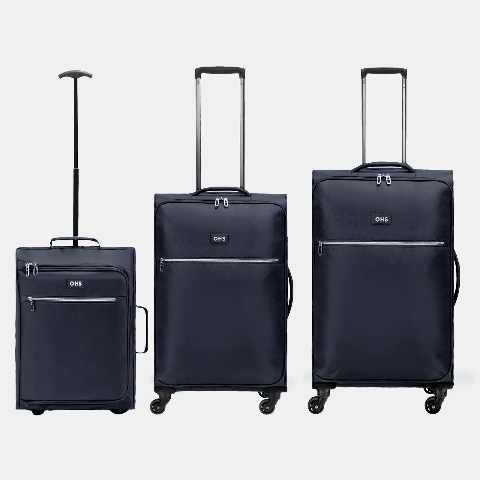 3 Piece Set Of Suitcase Luggage Soft Shell Travel Case Bag