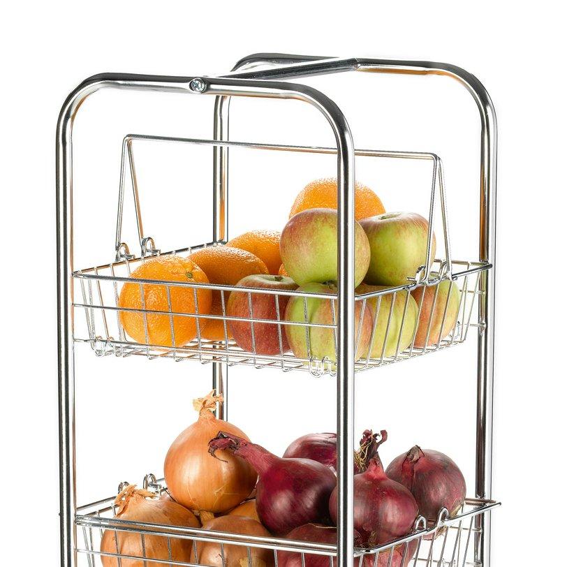 KitchenCraft Chrome Plated Four Tier Trolley
