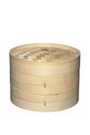 World of Flavours Medium Two Tier Bamboo Steamer and Lid thumbnail 1